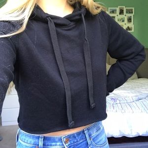 Black cropped hoodie